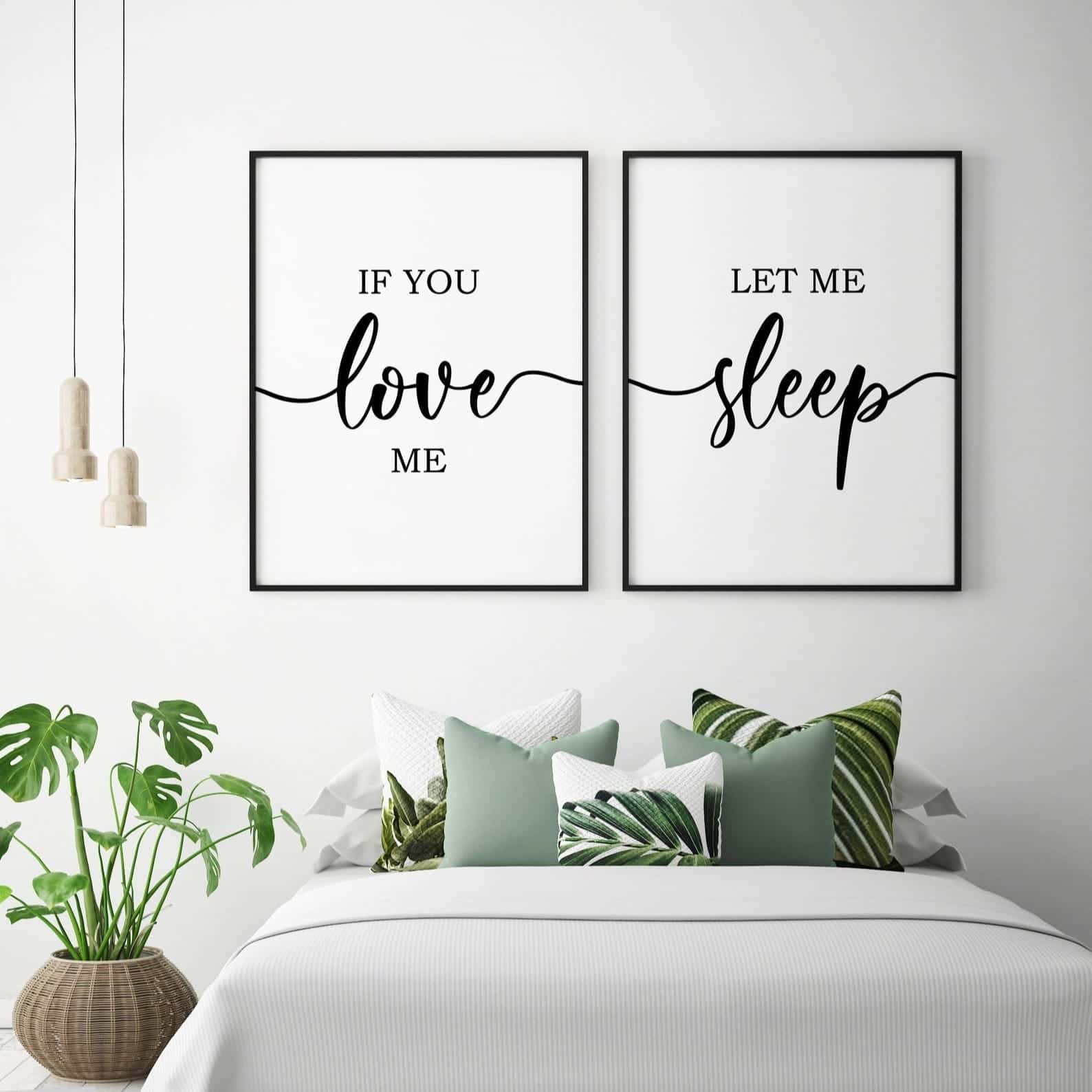 Unique Gift for Sleep Lovers | Special Bedroom Gift for Singles | Duo Set Wall Art, A3 at XILEF Art