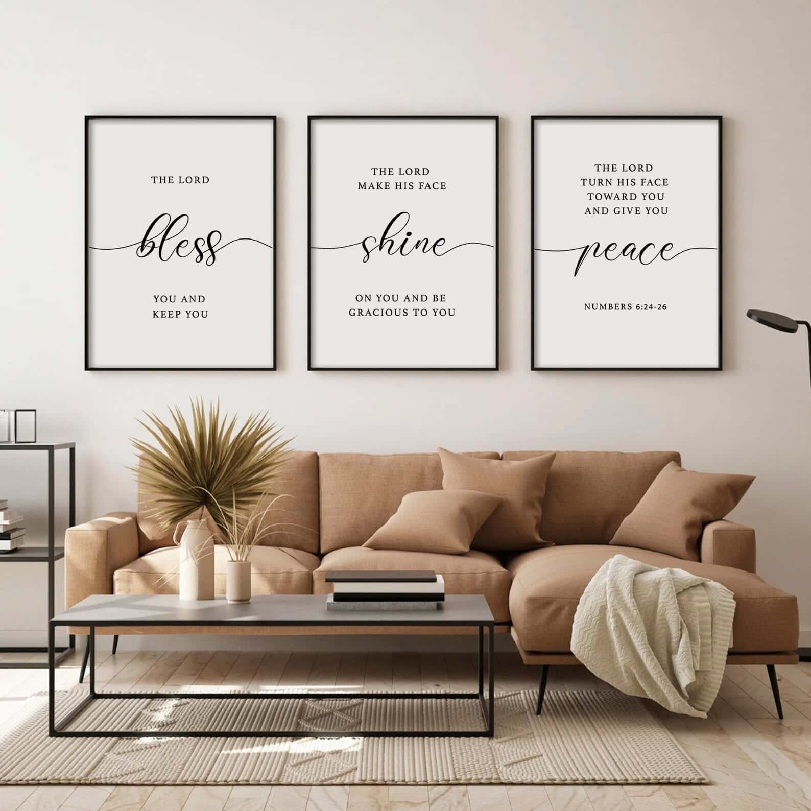 The LORD Bless You and Keep You, Numbers 6:24-26 | Trio Set, Christian Wall Art, A2 at XILEF Art