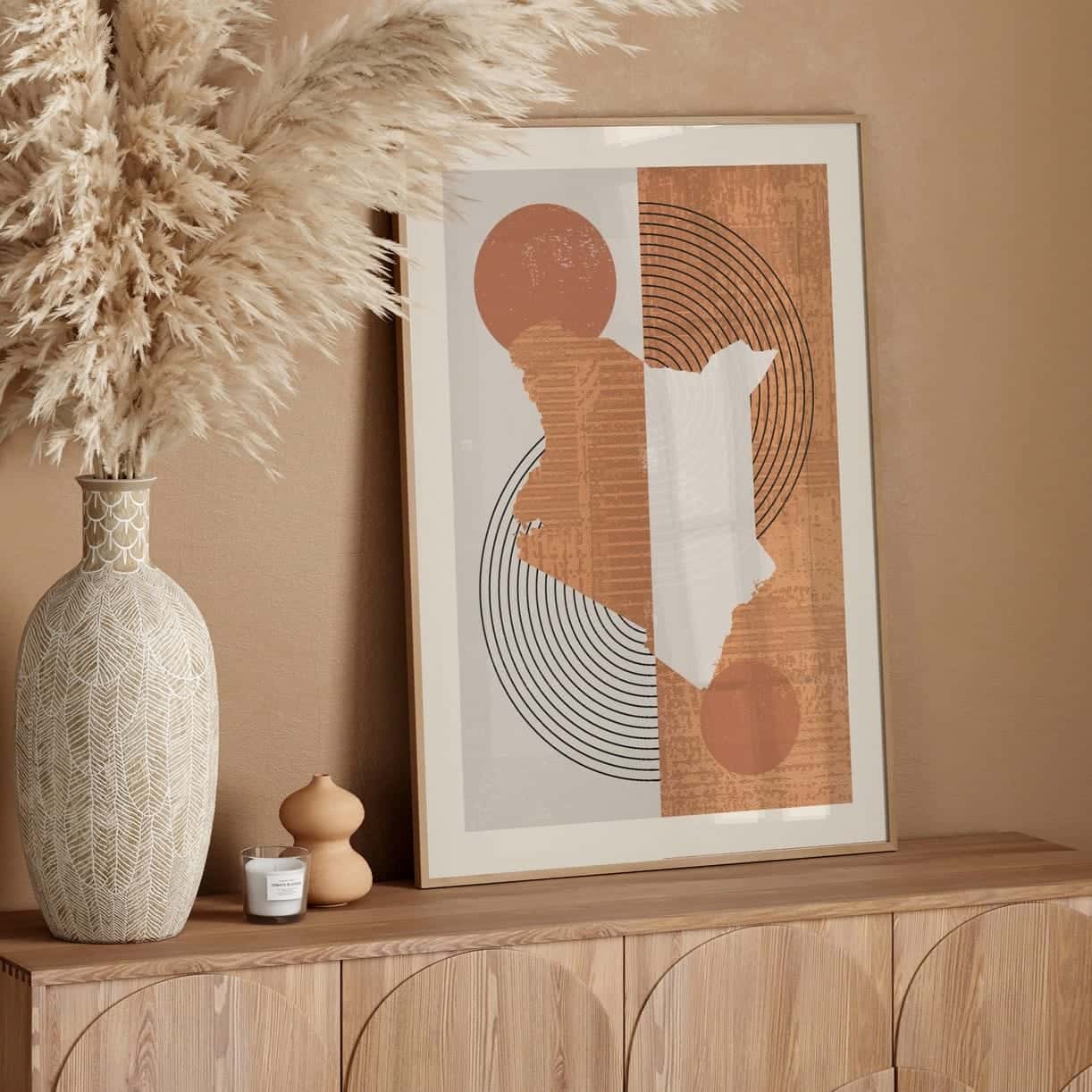 Map of Kenya Artwork | Maps Wall Art | A2 at XILEF Art