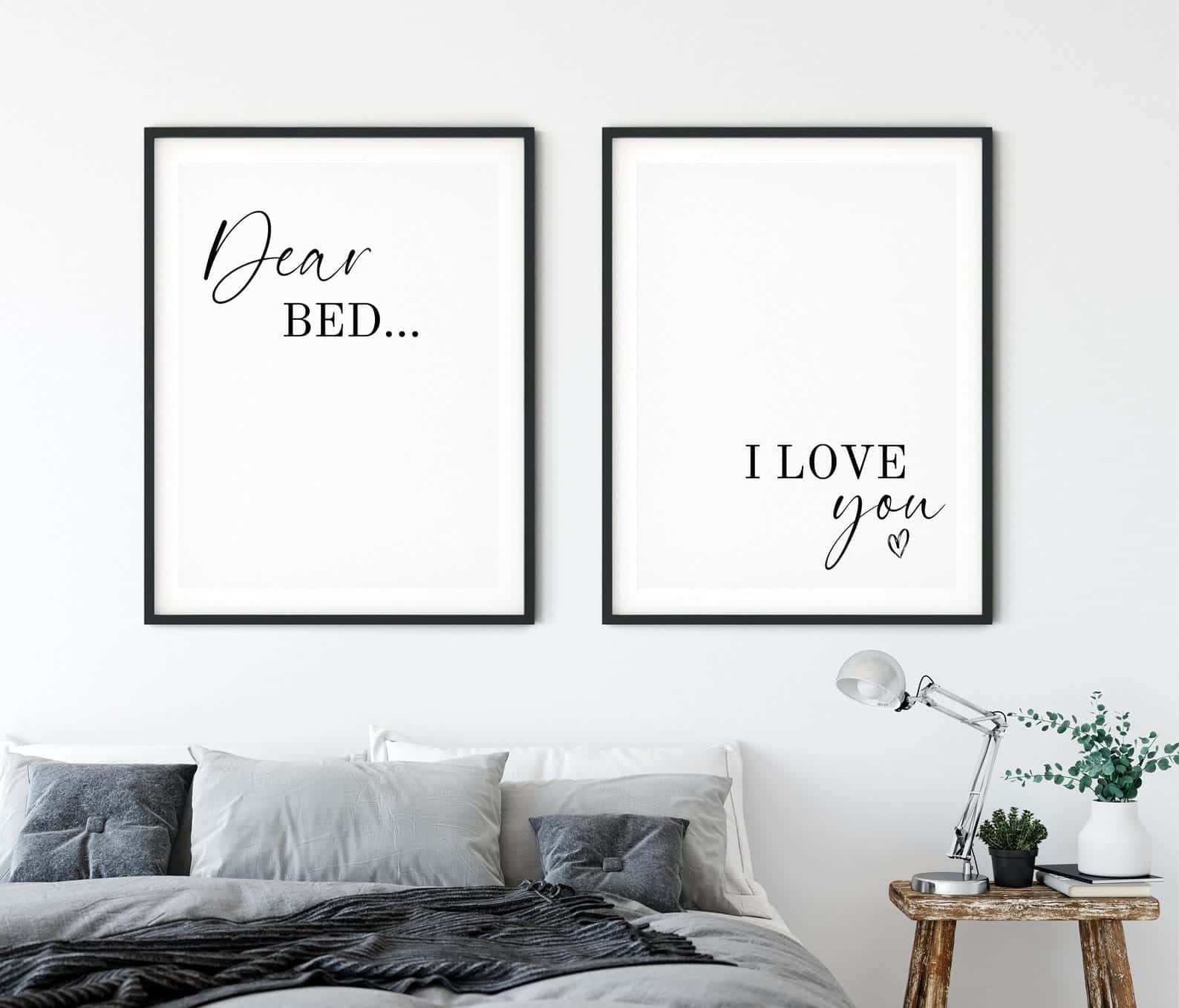 Unique Gift for Sleep Lovers | Special Bedroom Gift for Singles | Duo Set Wall Art, A2 at XILEF Art