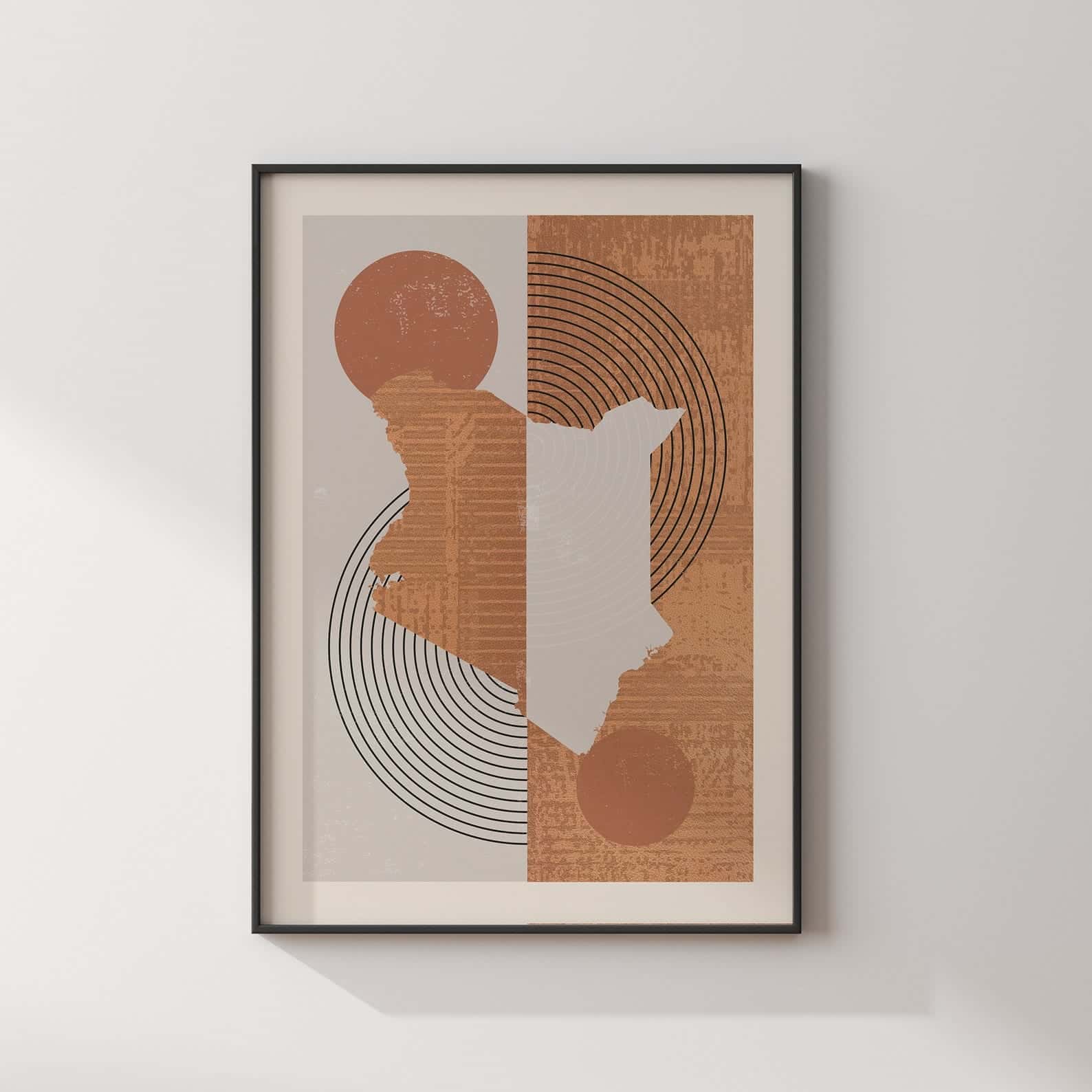 Map of Kenya Artwork | Maps Wall Art | A2 at XILEF Art
