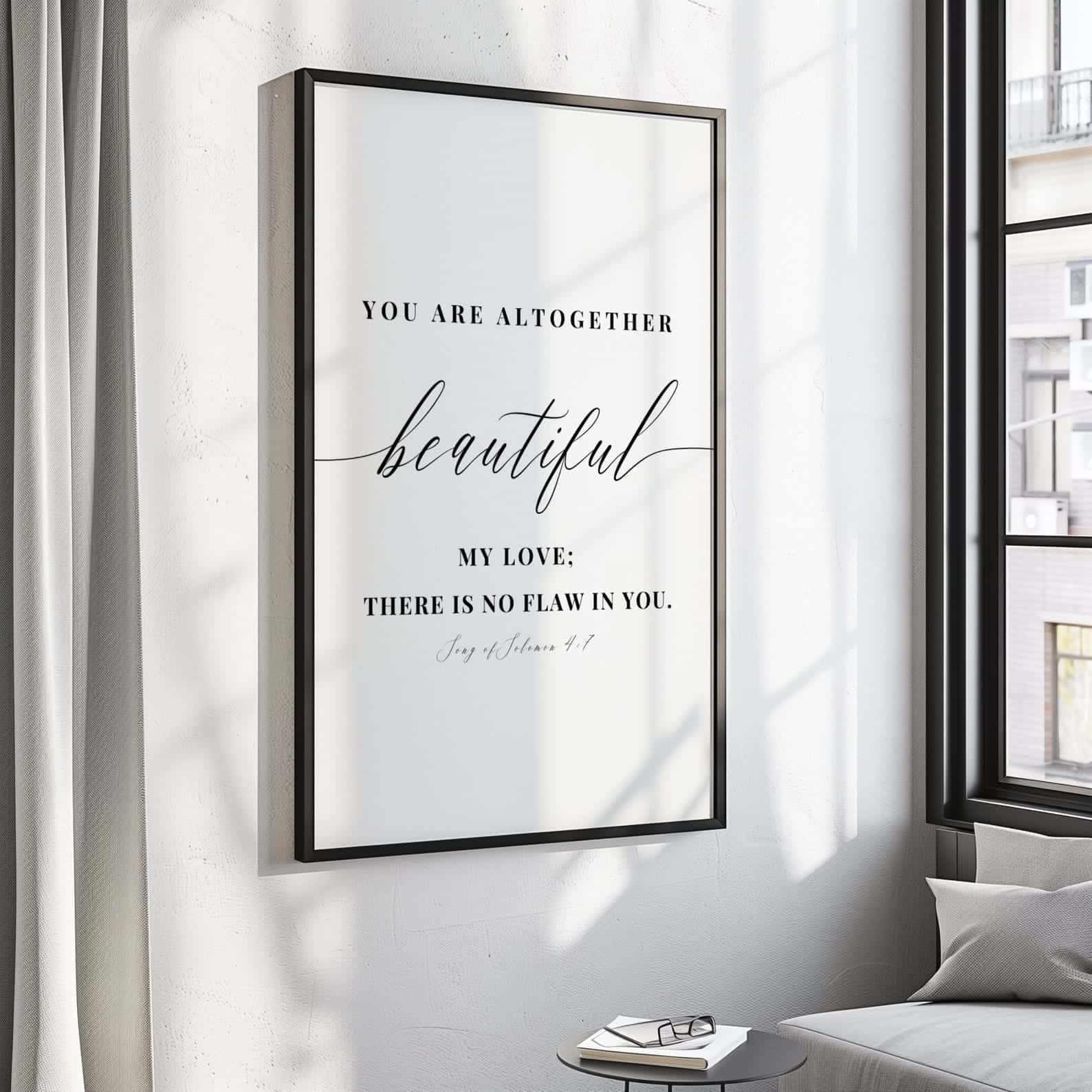 Love Bible Verses | Custom Wedding Gift | Custom Couple Gift | Custom Anniversary Gift | Single Wall Art, A2 at XILEF Art