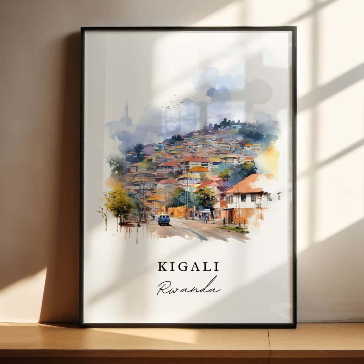 Map of Rwanda Artwork | Maps Wall Art | A2 at XILEF Art