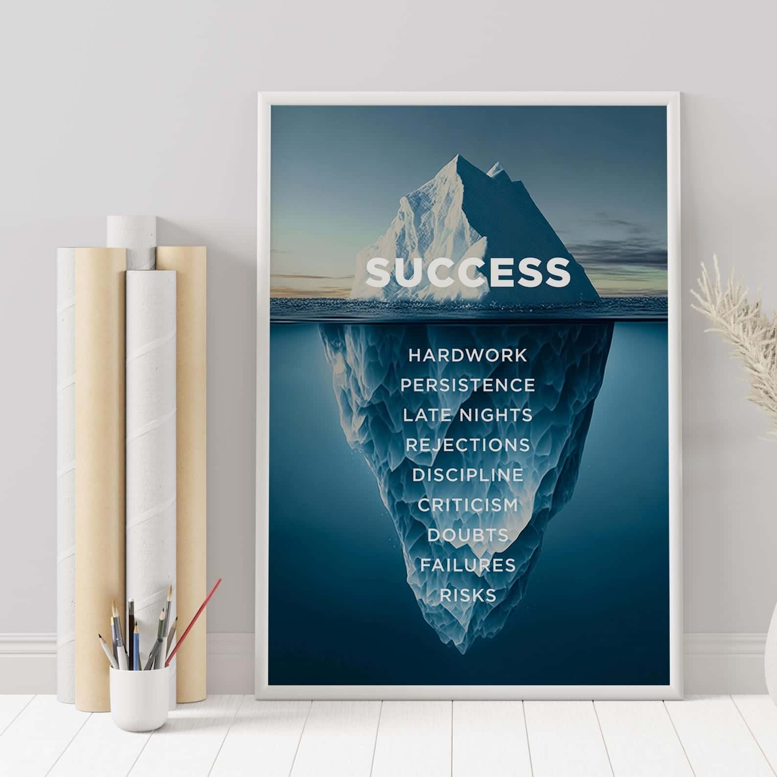 Success ... The Hidden Part That Builds Success | Inspirational Wall Art | Single, A2 at XILEF Art