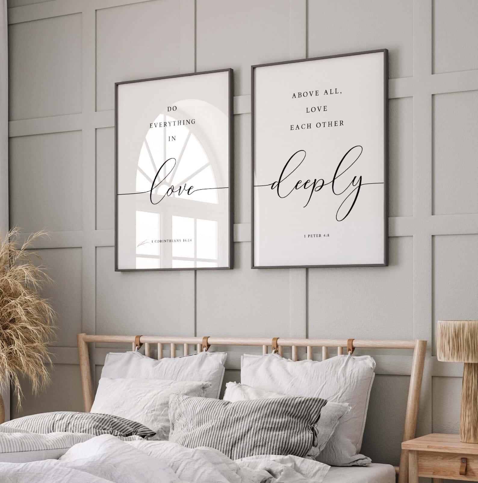 Do Everything In Love Deeply, Bible Verses | Duo Set, Christian Wall Art, A2 at XILEF Art