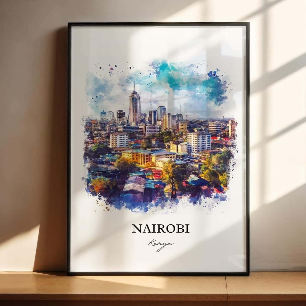 Map of Kenya Artwork | Maps Wall Art | A2 at XILEF Art