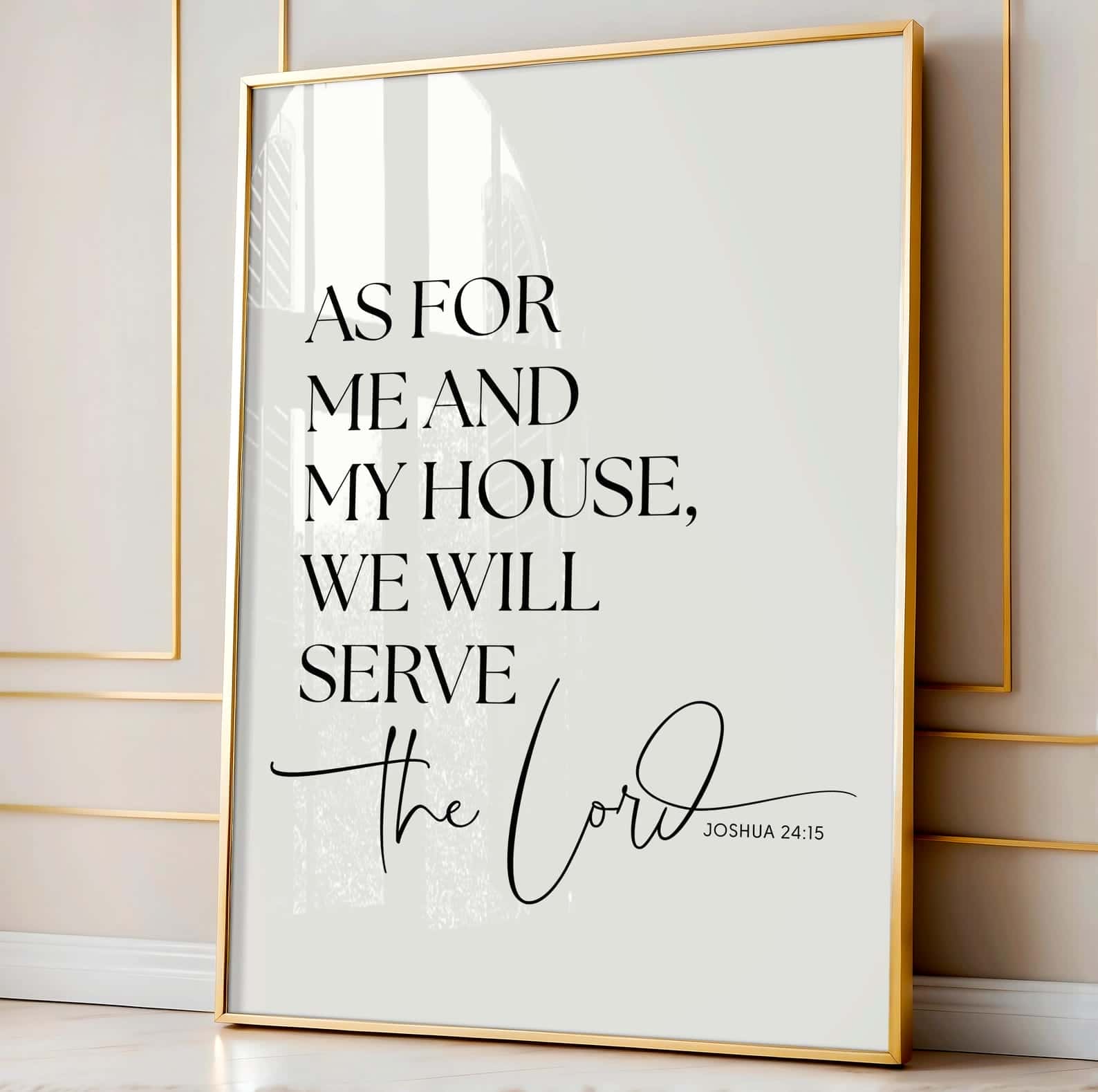 We will Serve the LORD, Joshua 24:15 | Single, Christian Wall Art, A2 at XILEF Art