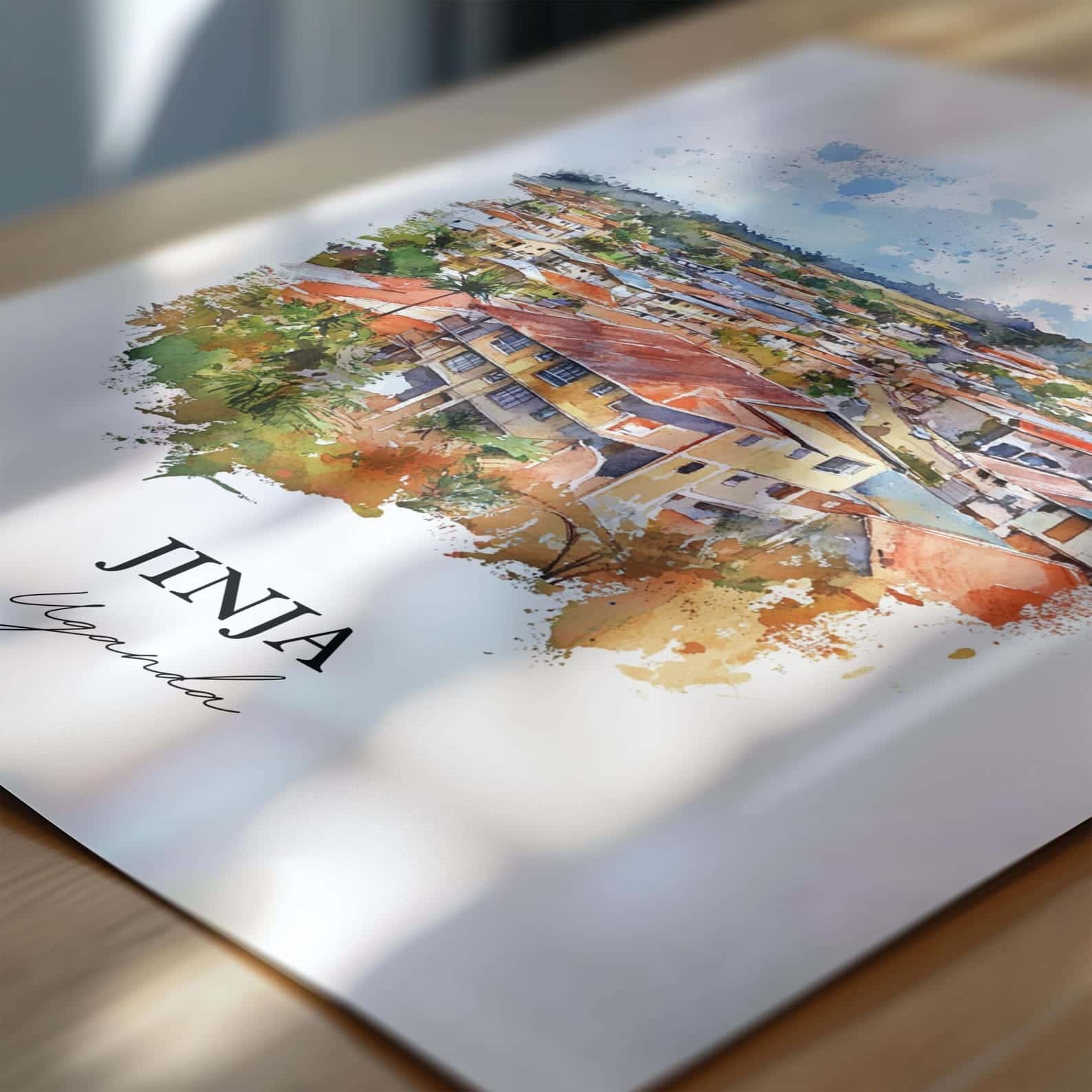 Map of Uganda Artwork | Maps Wall Art | A2 at XILEF Art
