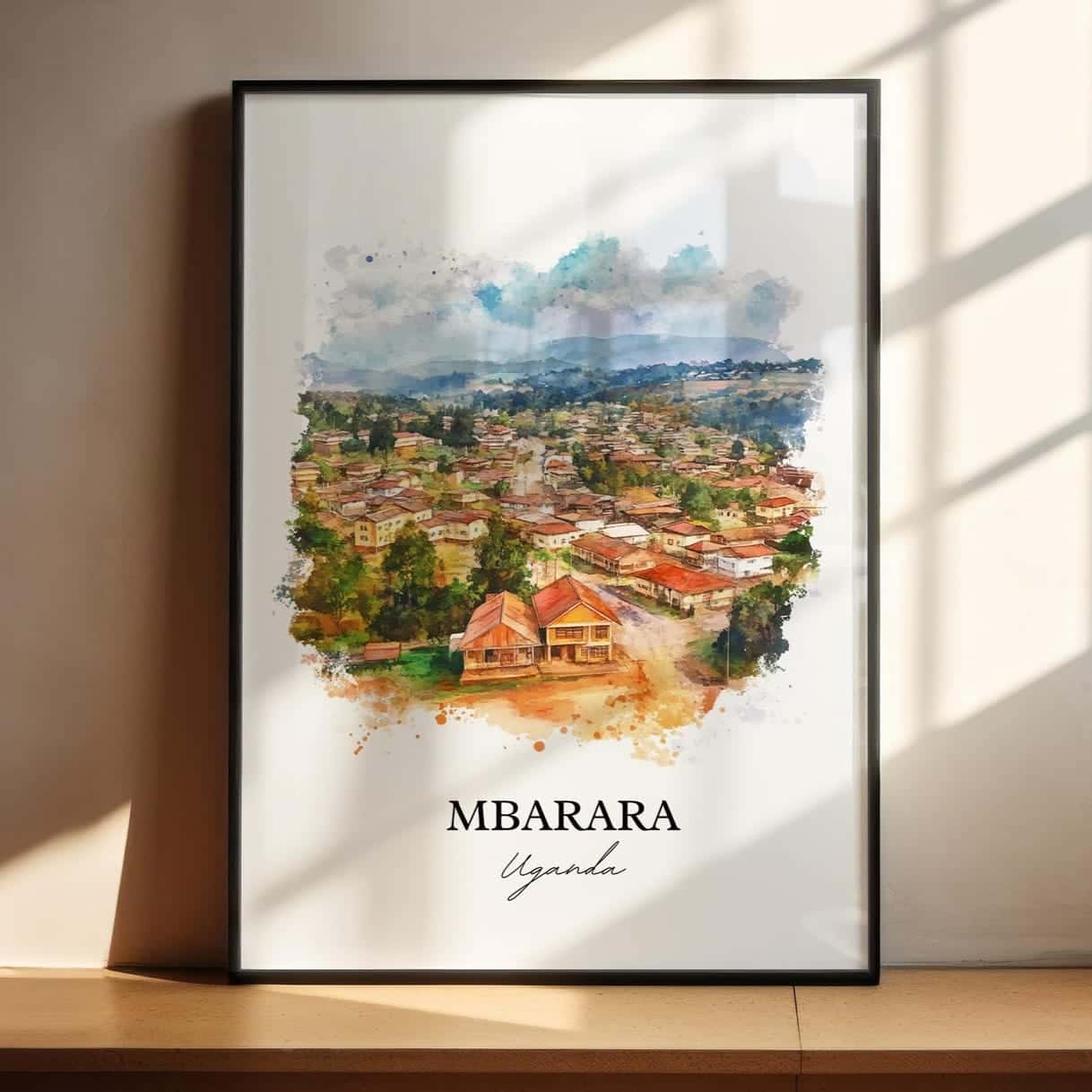 Map of Uganda Artwork | Maps Wall Art | A2 at XILEF Art