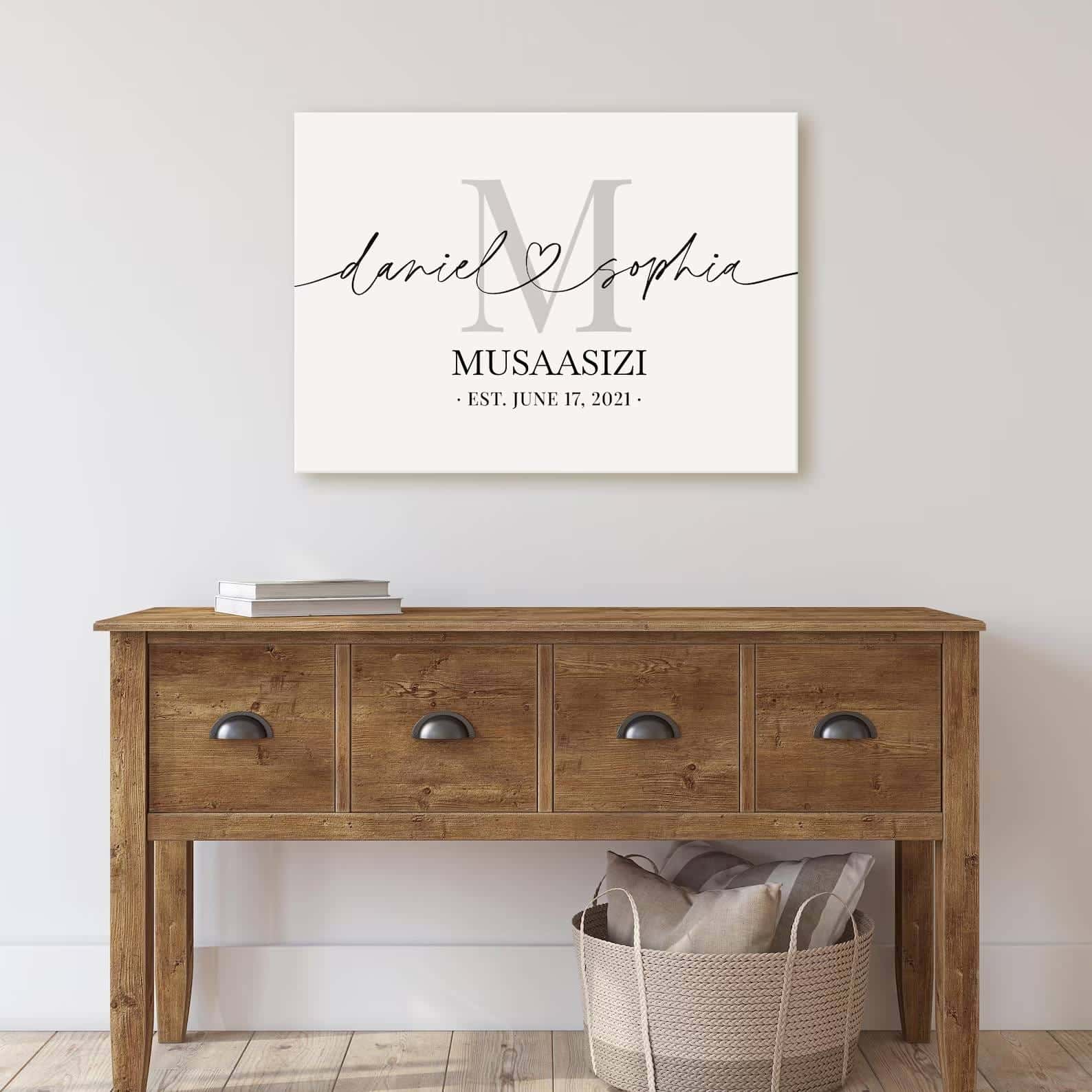 Personalised Couple Names Print | Custom Wedding Gift | Custom Couple Gift | Custom Anniversary Gift | Custom Home Decor Wall Art, A2 at XILEF Art