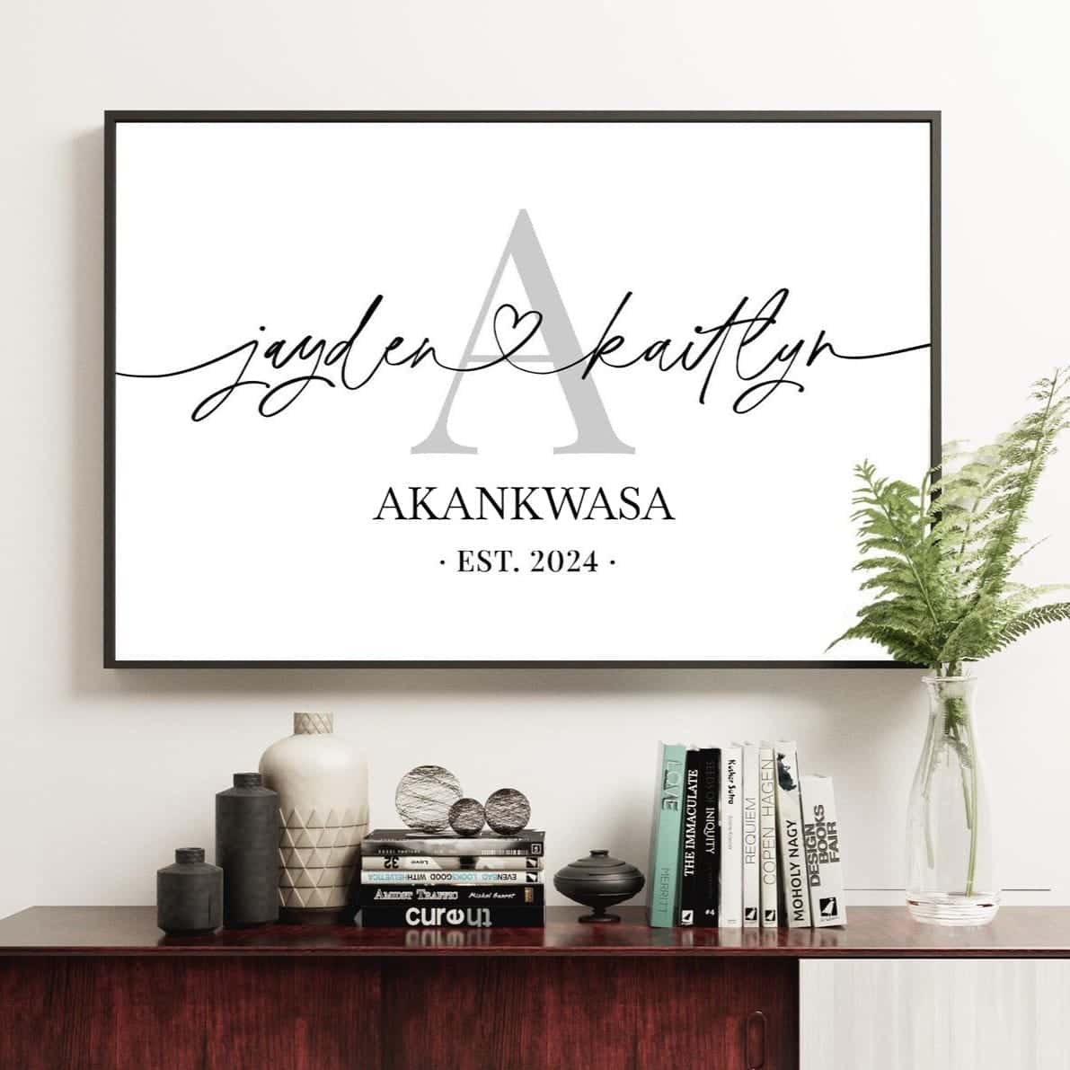 Personalised Couple Names Print | Custom Wedding Gift | Custom Couple Gift | Custom Anniversary Gift | Custom Home Decor Wall Art, A2 at XILEF Art