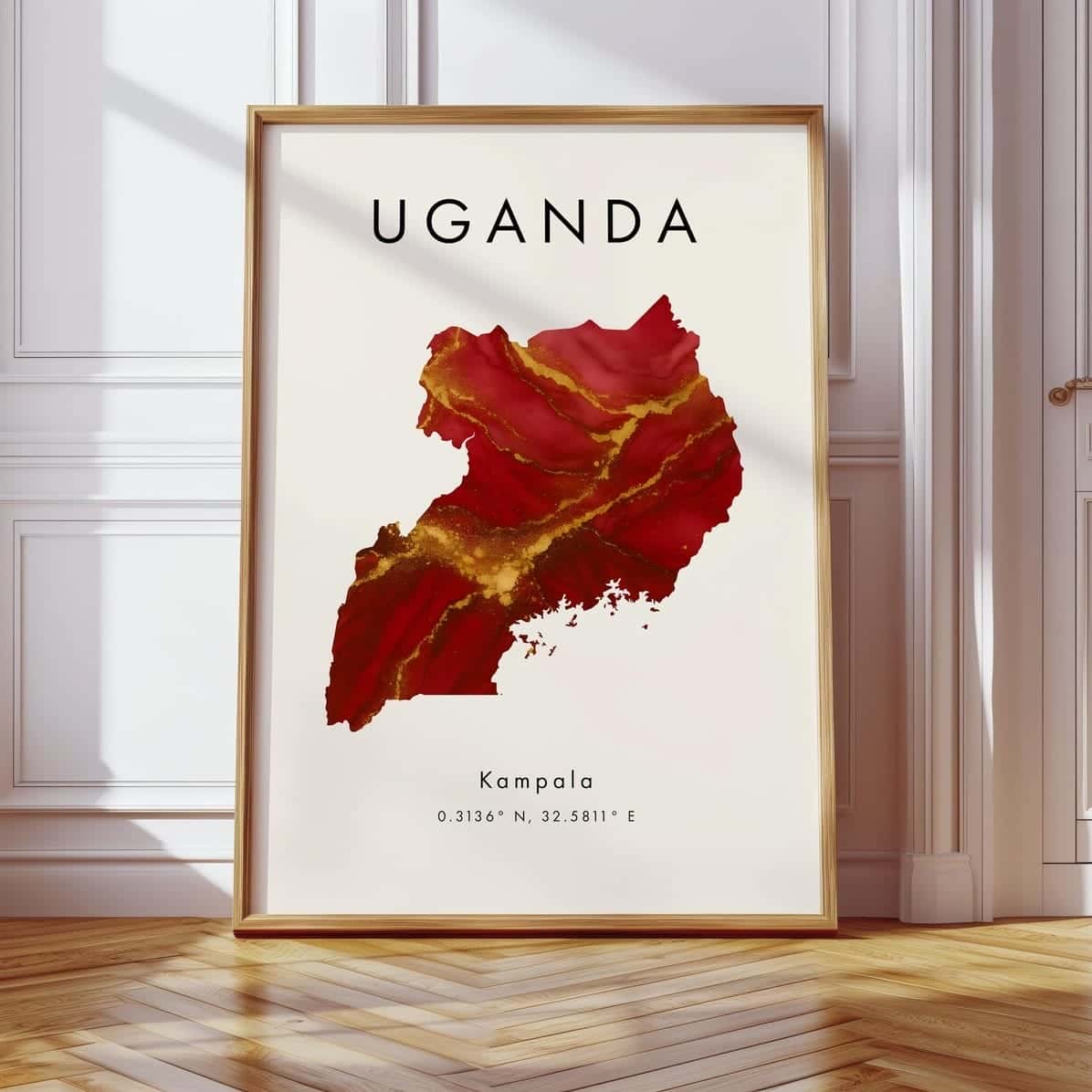 Map of Uganda Artwork |  Maps Wall Art | A2 at XILEF Art