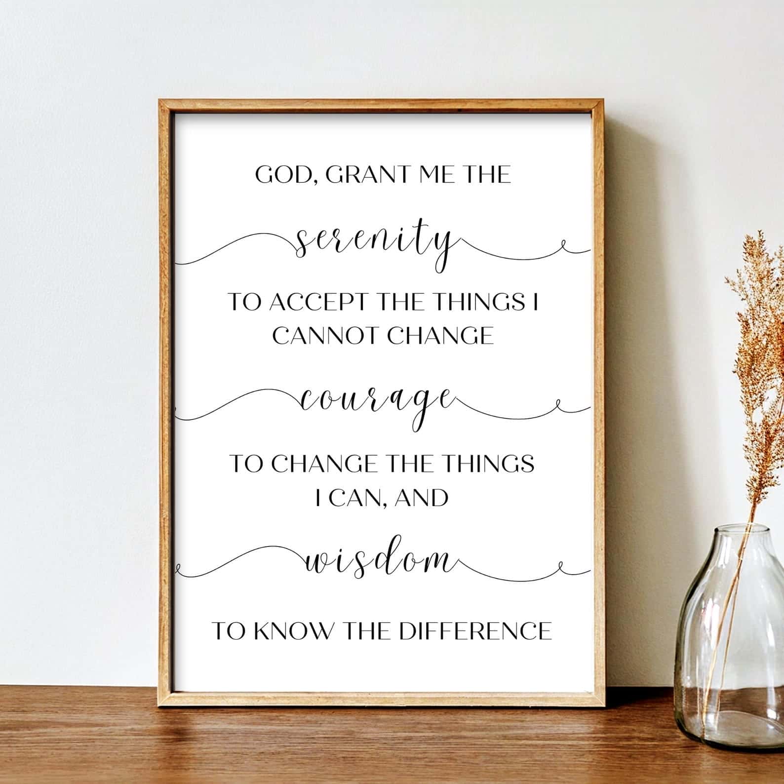 The Serenity Prayer, God Grant Me The Serenity | Single, Christian Wall Art, A3 at XILEF Art