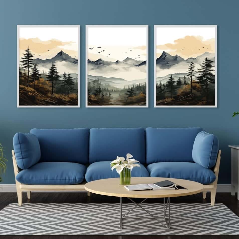Landscape Artwork | Nature Wall Art | Trio, A2 at XILEF Art