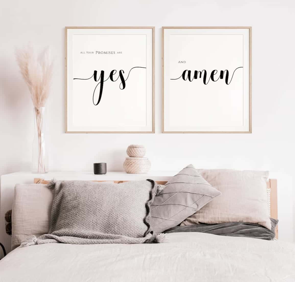 All Your Promises Are Yes and Amen, 2 Corinthians 1:20 | Duo Set, Christian Wall Art, A3 at XILEF Art