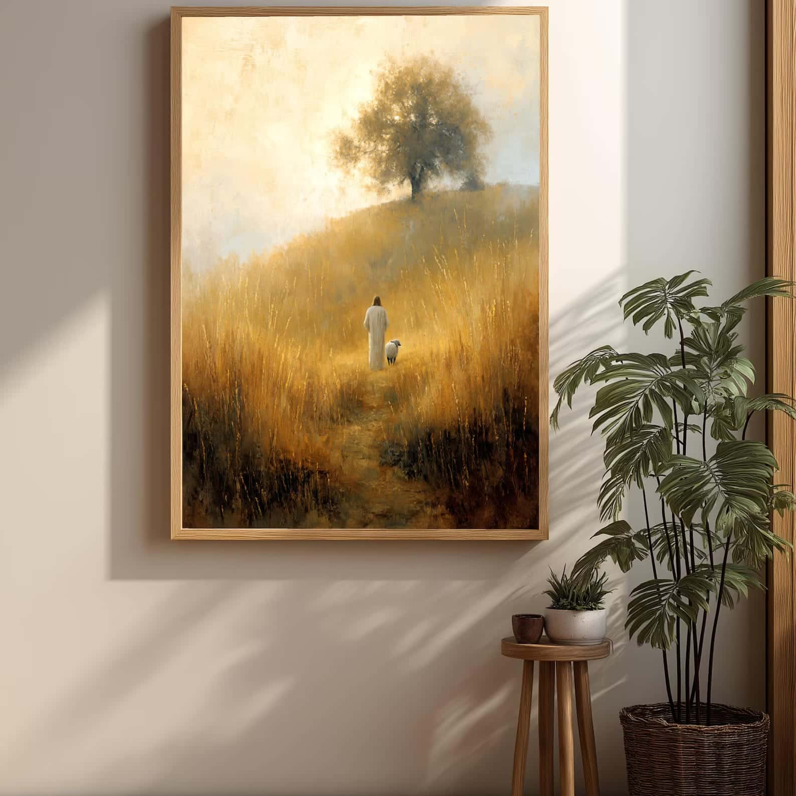Jesus Tending His Sheep | Christian Wall Art, A2 at XILEF Art