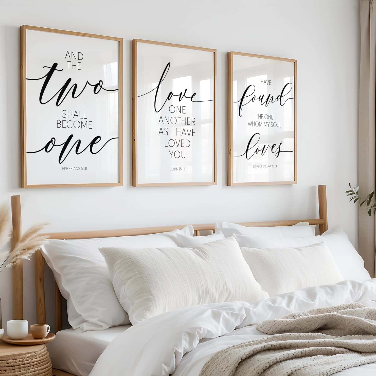 Love Bible Verses | Custom Wedding Gift | Custom Couple Gift | Custom Anniversary Gift | Trio Set Wall Art, A2 at XILEF Art