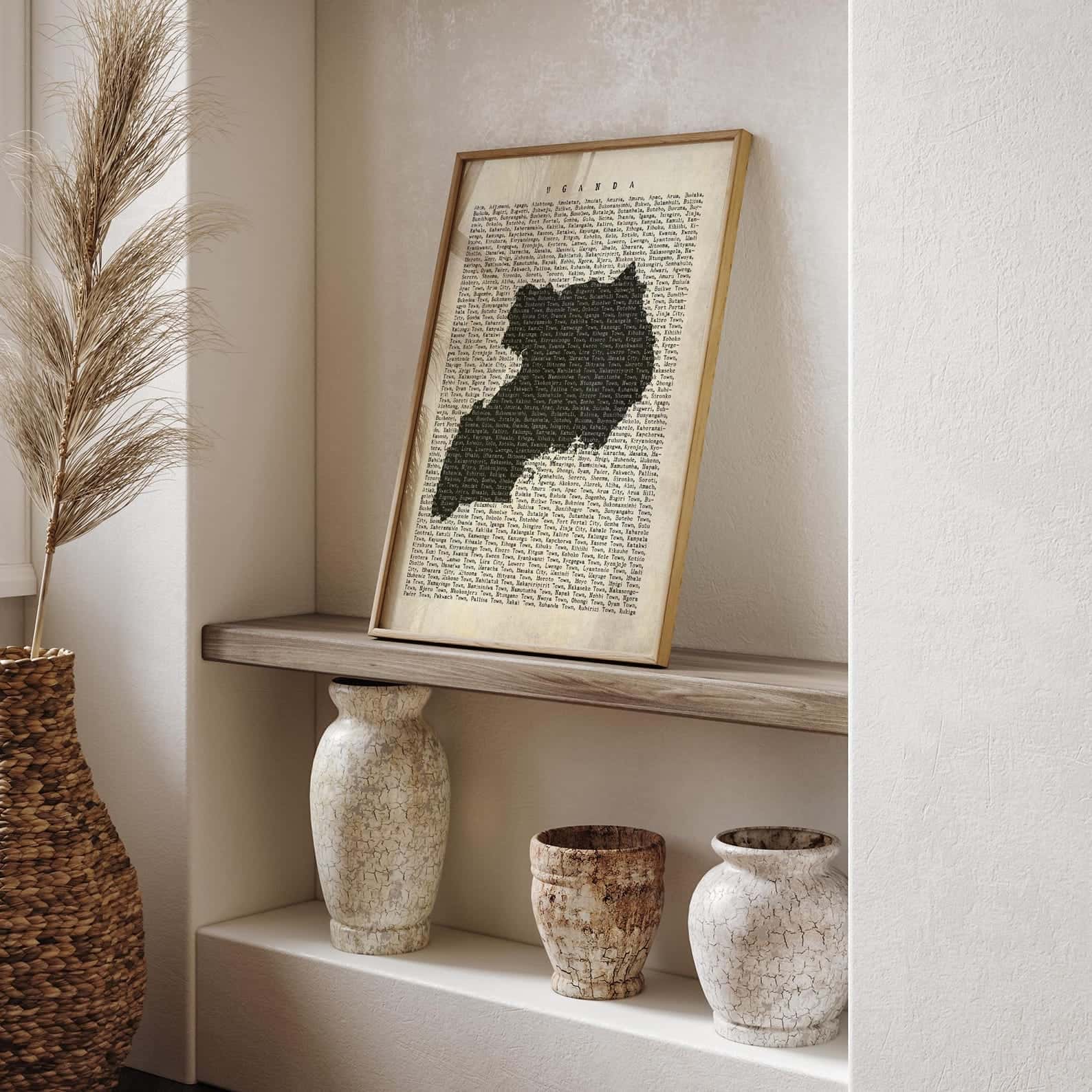 Map of Uganda Artwork | Maps Wall Art | A2 at XILEF Art