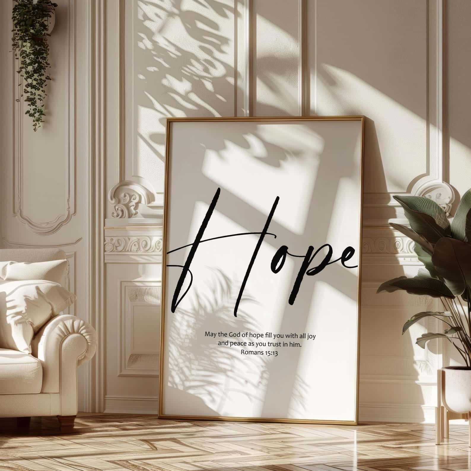 HOPE, Bible Verse on Hope, Romans 15:13 | Single, Christian Wall Art, A3 at XILEF Art