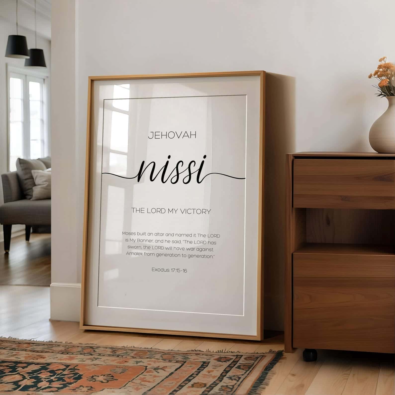 Jehovah NISSI, The Names of God | Single, Christian Wall Art, A3 at XILEF Art