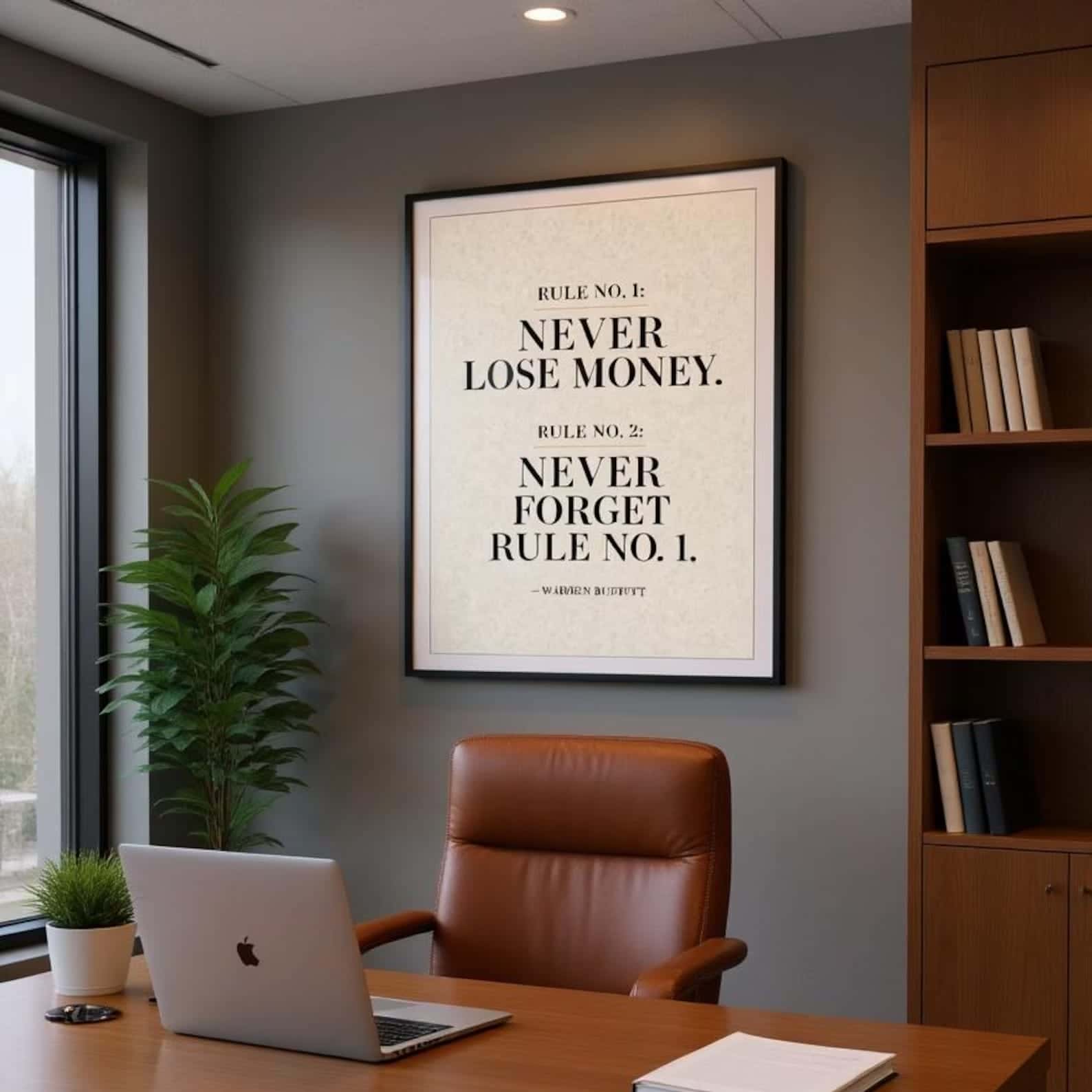 Rule No. 1 & Rule No.2 ... Never Lose Money | Inspirational Wall Art | Single, A2 at XILEF Art