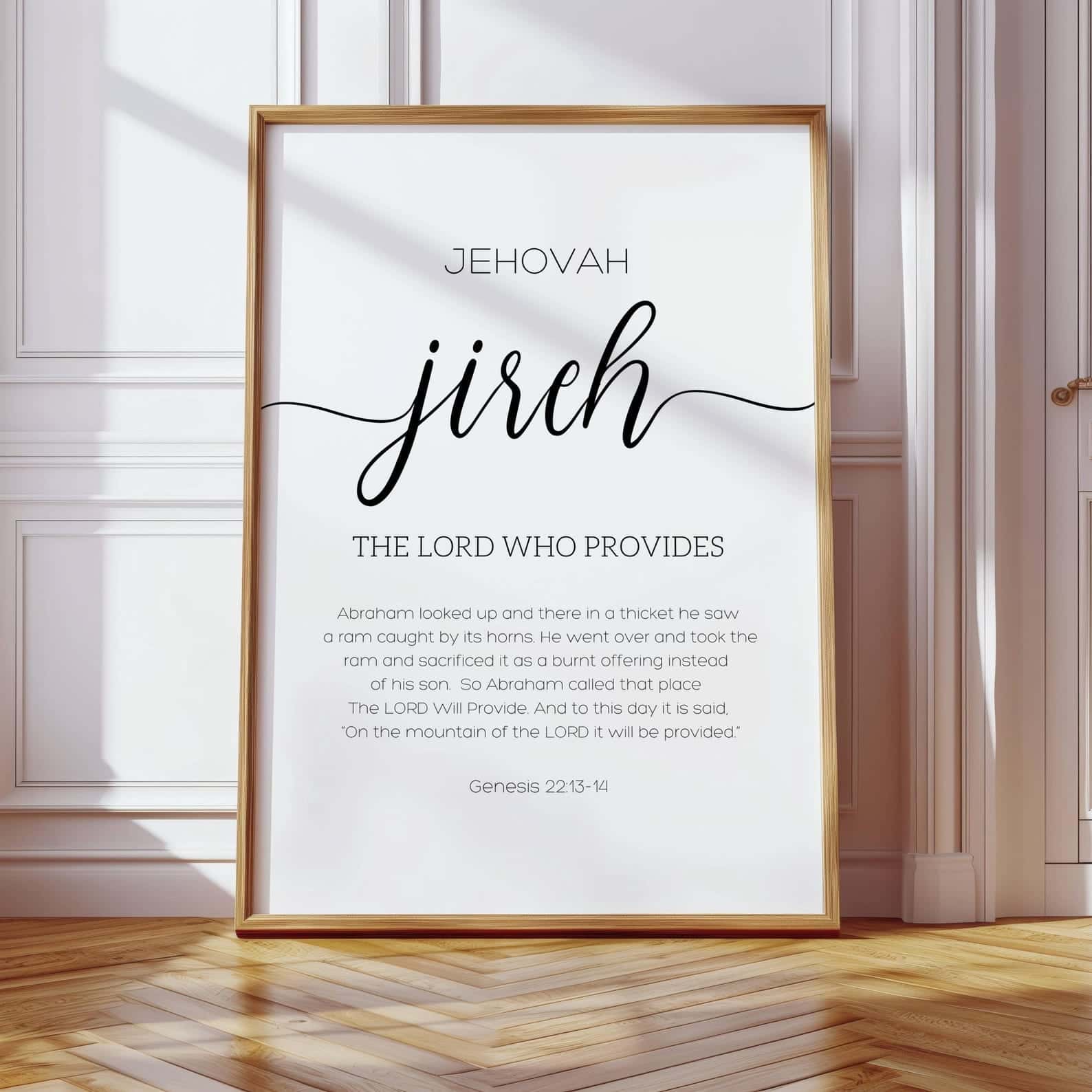 Jehovah JIREH, The Names of God | Single, Christian Wall Art, A3 at XILEF Art