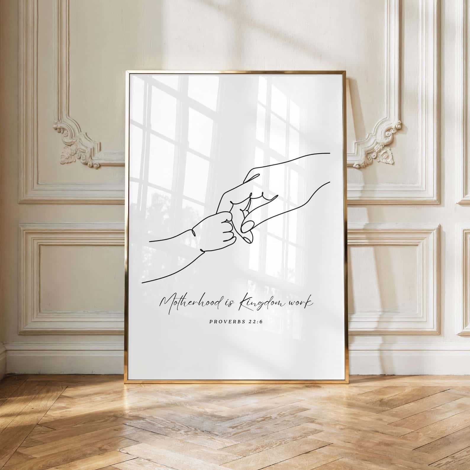 Motherhood is Kingdom Work, Proverbs 22:6 | Christian Wall Art, A3 at XILEF Art