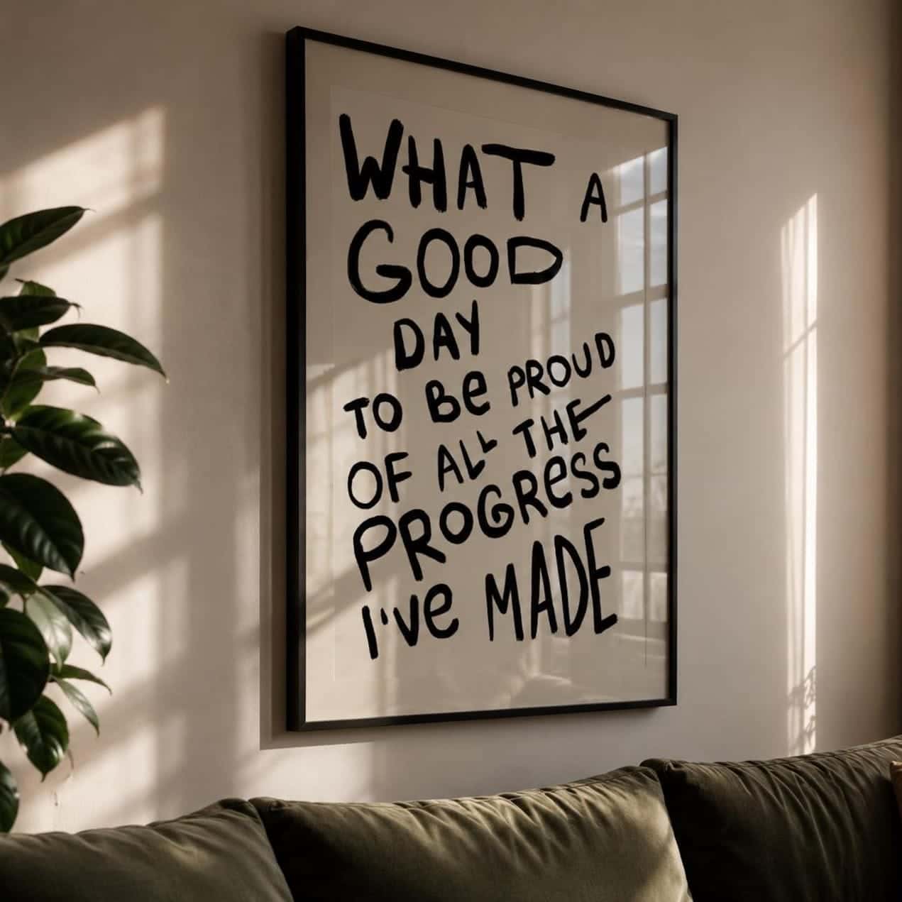 What A Good Day To Be Proud Of Progress | Inspirational Wall Art | Single, A2 at XILEF Art