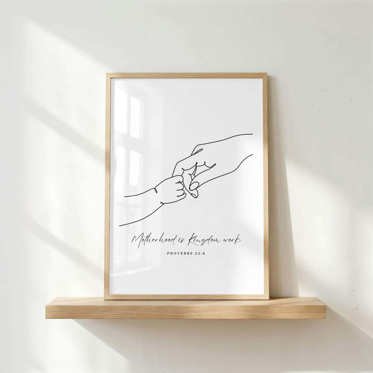 Motherhood is Kingdom Work, Proverbs 22:6 | Christian Wall Art, A3 at XILEF Art