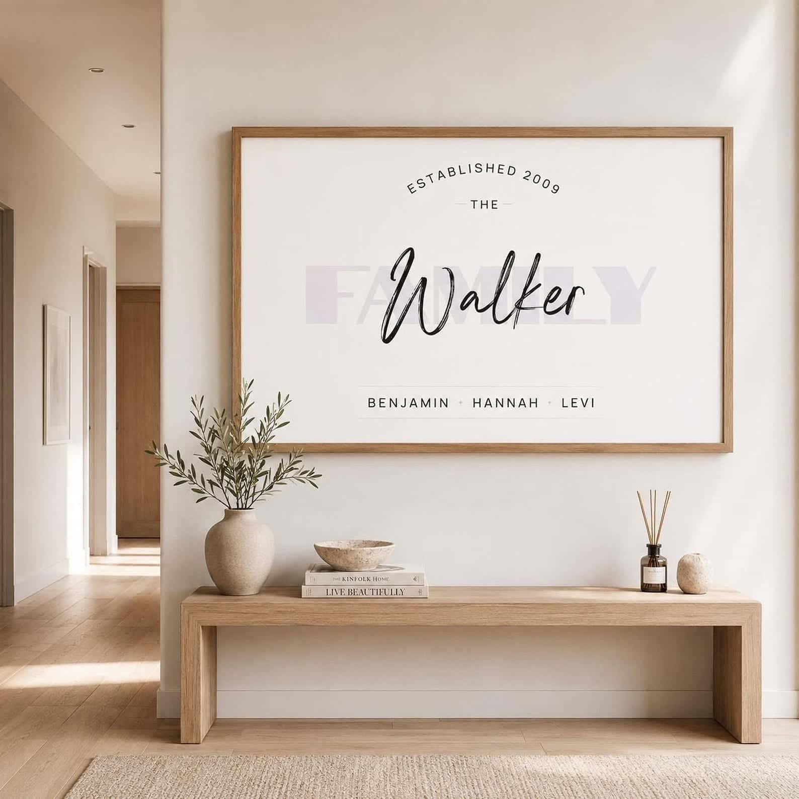 Personalised Family Names Print | Customized Gift for a Family | Custom Wall Art for Family | Single, A2 at XILEF Art
