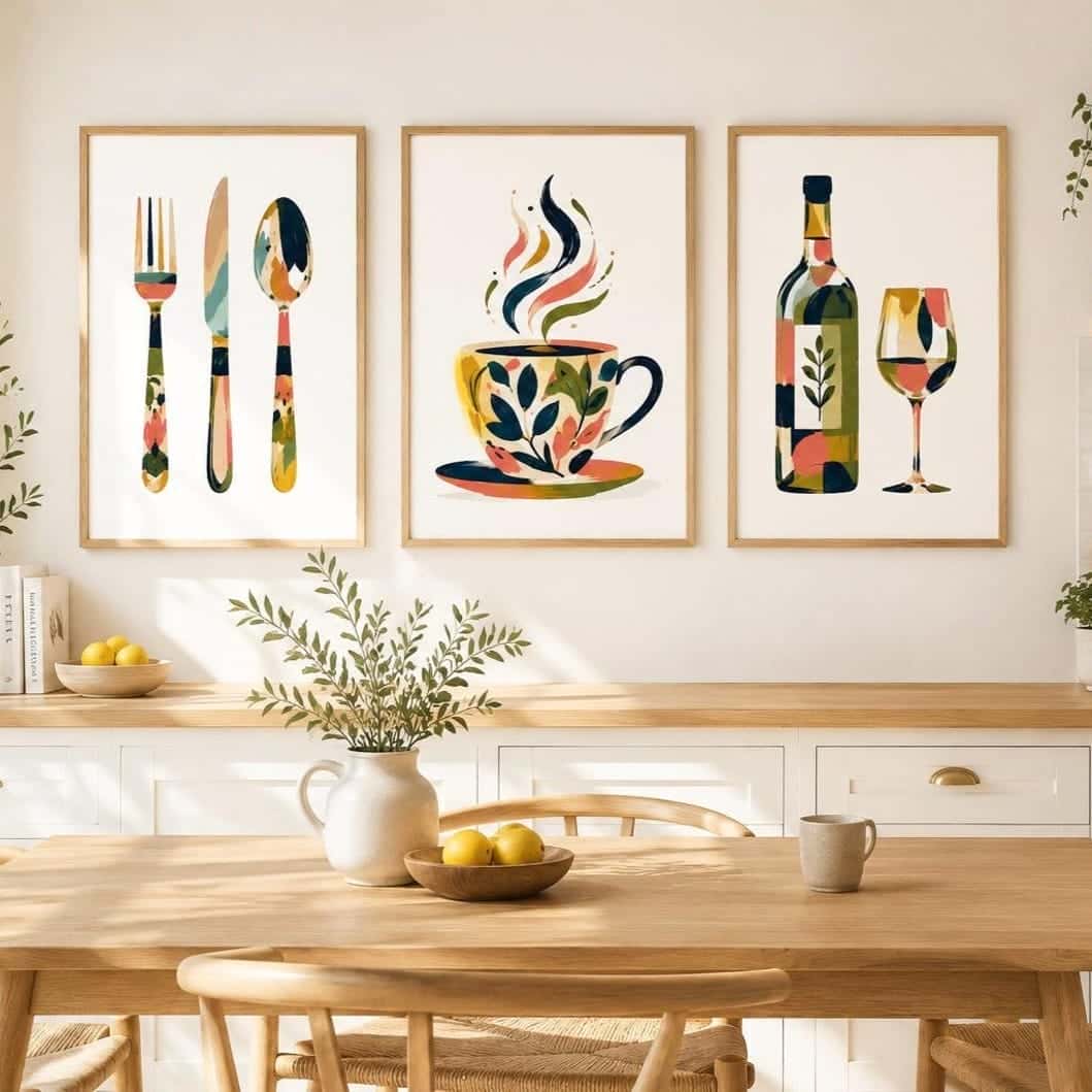 Kitchen or Dining Artwork |  Home Wall Art | Trio, A2 at XILEF Art