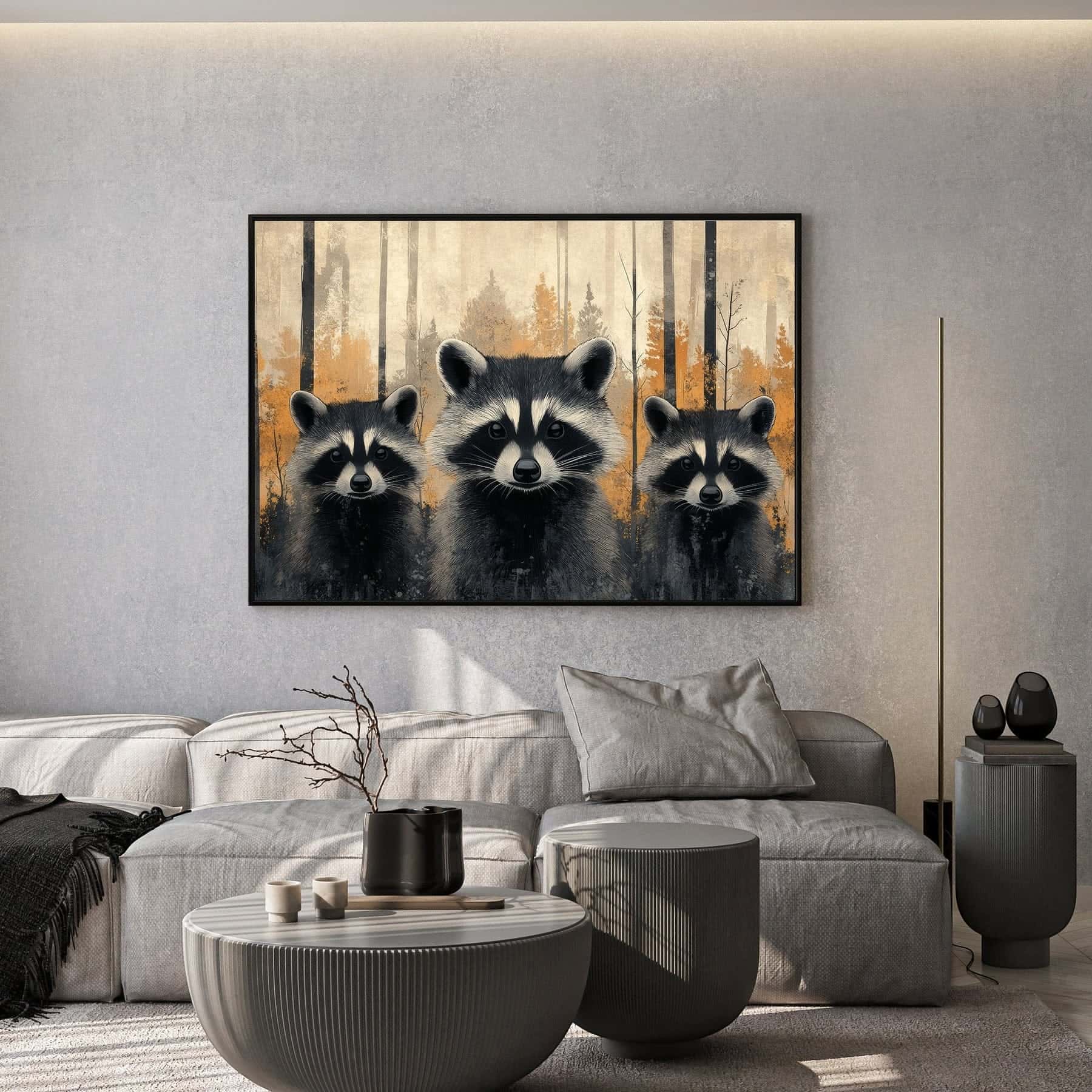 Raccoons | Wildlife Artwork | Nature Wall Art | A2 at XILEF Art