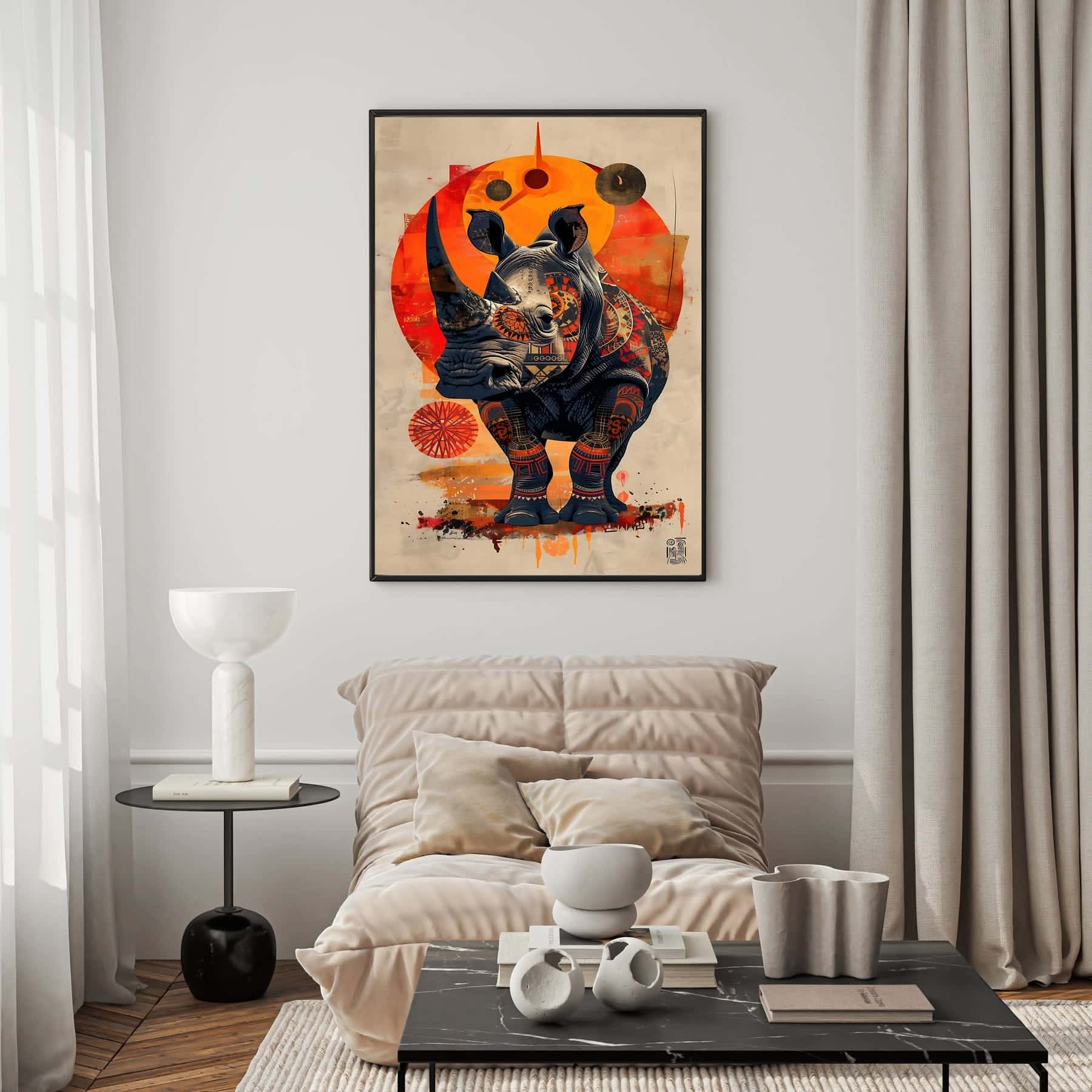 Rhino | Wildlife Artwork | Nature Wall Art | A2 at XILEF Art