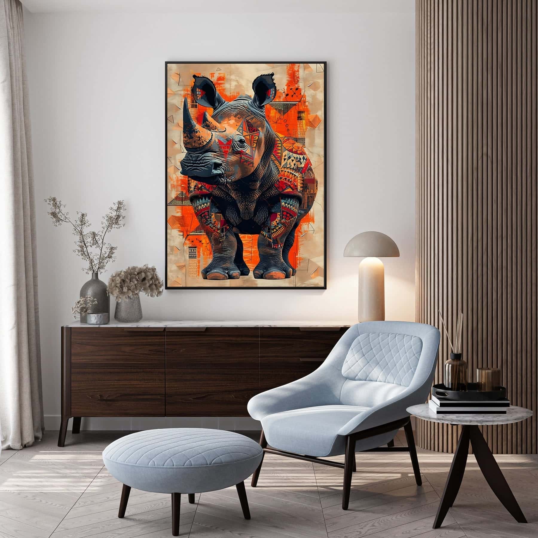 Rhino | Wildlife Artwork | Nature Wall Art | A2 at XILEF Art