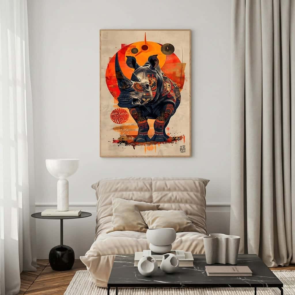 Rhino | Wildlife Artwork | Nature Wall Art | A2 at XILEF Art